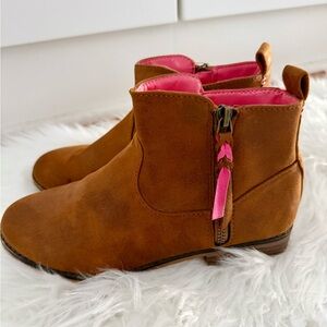 Target Cat & Jack Brown Boots with Pink Interior
